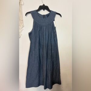 Boston Proper Sleeveless Denim Midi Dress in Blue